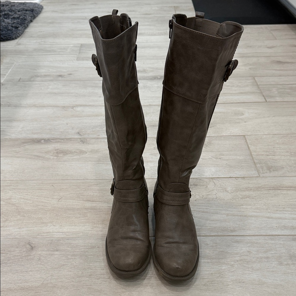 Kim Rogers Taupe Over the Knee Boots